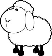 Black and white drawing of the sheep