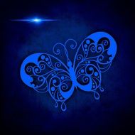 painted blue tracery butterfly