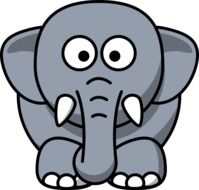 cartoon funny grey Elephant