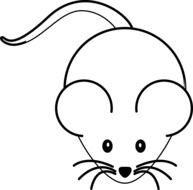 black and white mouse drawing
