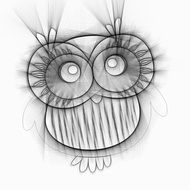 pencil drawing of an owl