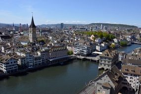 Limmat River in Zurich adorable view