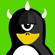 graphic image of a penguin-cyclop