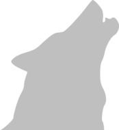 silhouette of a howling wolf