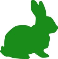 green silhouette of a hare