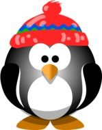 Penguin Bird in Hat drawing