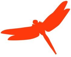 red silhouette of dragonfly