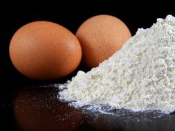 eggs and wheat flour