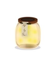graphic image of fireflies in a glass jar