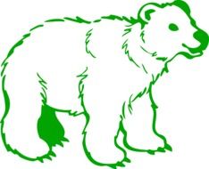 drawing green bear