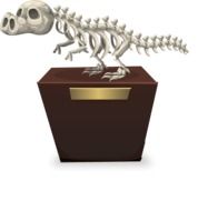 Dinosaur Skeleton on stand drawing