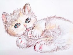 drawing of a cute cat