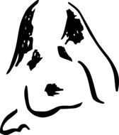 Puppy Dog Face, black outline