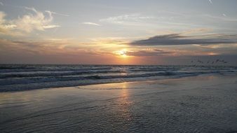 beautiful calm sea sunset