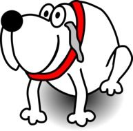 cartoon dog with a red collar