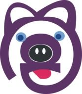 cartoon drawing of a purple bear