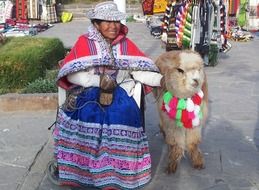 Woman in traditional costume in Peru