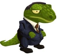 crocodile in male suit