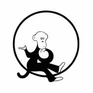 Thinking Monkey on Ring, illustration