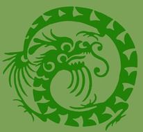 Dragon Snake Green drawing