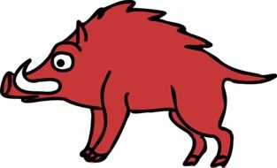 Red boar image at white background