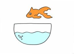 graphic image of a goldfish and aquarium