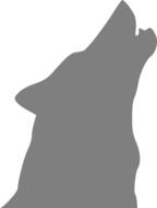 silhouette of a howling wolf drawing