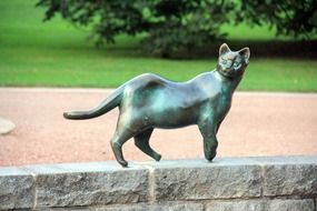 cute cat sculpture in the park
