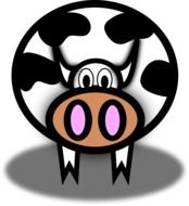 isolated funny cartoon cow