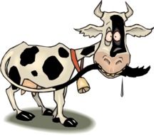 drawing of a funny cow eating its tail