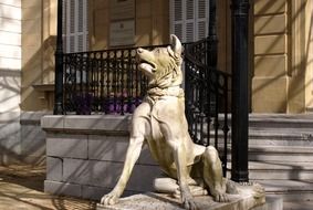 Guardian Dog, Stone Figure at facade