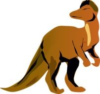 drawing brown Corythosaurus