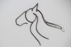 Horse head made of the metal