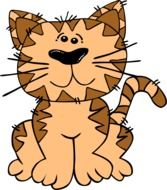 painted beige striped cat