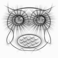 pencil drawing of a funny owl