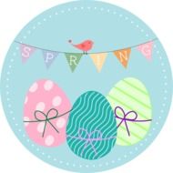 clipart of the colorful Easter banner spring