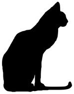 black silhouette of a sitting cat