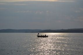 fishermen in a boat on the adriatic sea