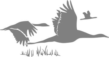 Flying geese monochrome drawing