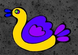 Colorful Bird, Kids Drawing