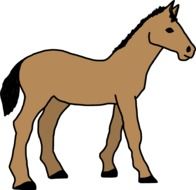 brown Cartoon horse drawing