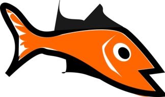 abstract orange and black Fish drawing