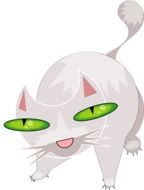 White cat with Green Eyes drawing