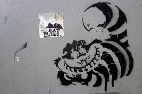 cheshire cat like graffiti