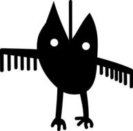 Petroglyph Owl Bird drawing