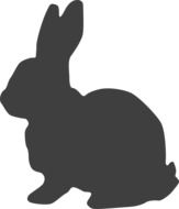 black silhouette of a rabbit