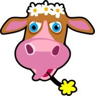 drawn cartoon cow head