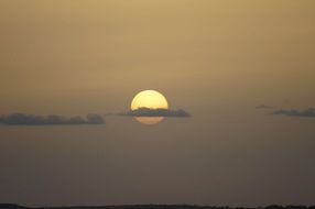 great sun at sunset in Niamey
