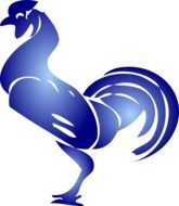Cartoon blue cock clipart