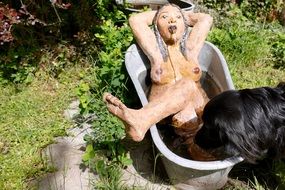 picture of the sculpture in a garden